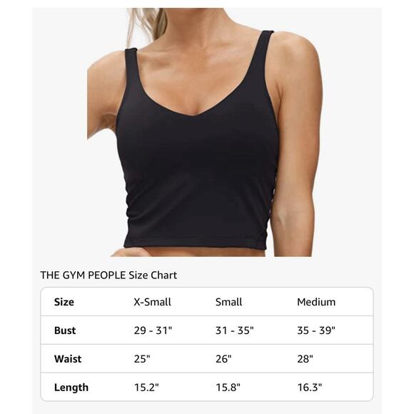 DRAFT THE GYM PEOPLE Wmn Black Longline Wire free Padded Yoga Sports Bra Sm. NWT - Picture 5 of 5